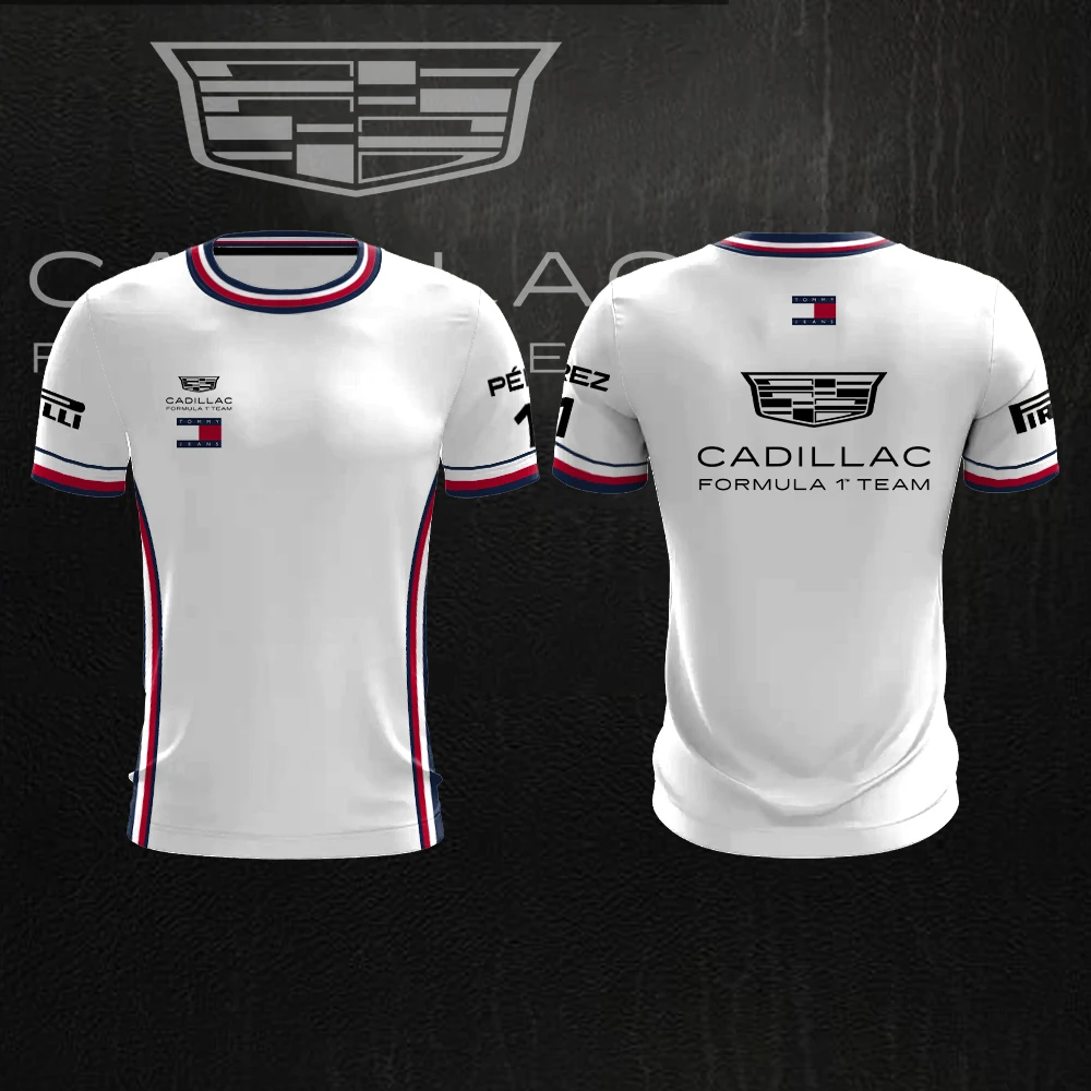 Cadillac Racing Team Men's Fashion Street Sports Short Sleeve 3D Printed Round Neck T-shirt Outdoor Sports Speed Drying Top image 6