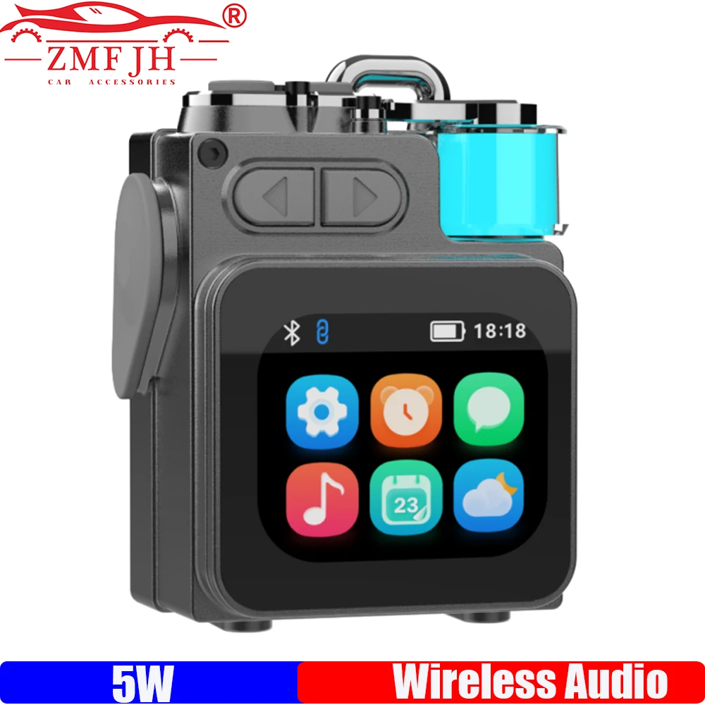 ZMFJH Outdoor Pocket Speaker Portable Bluetooth-compatible 5.4 Audio Equipment Expandable Storage with Wireless Touch Display