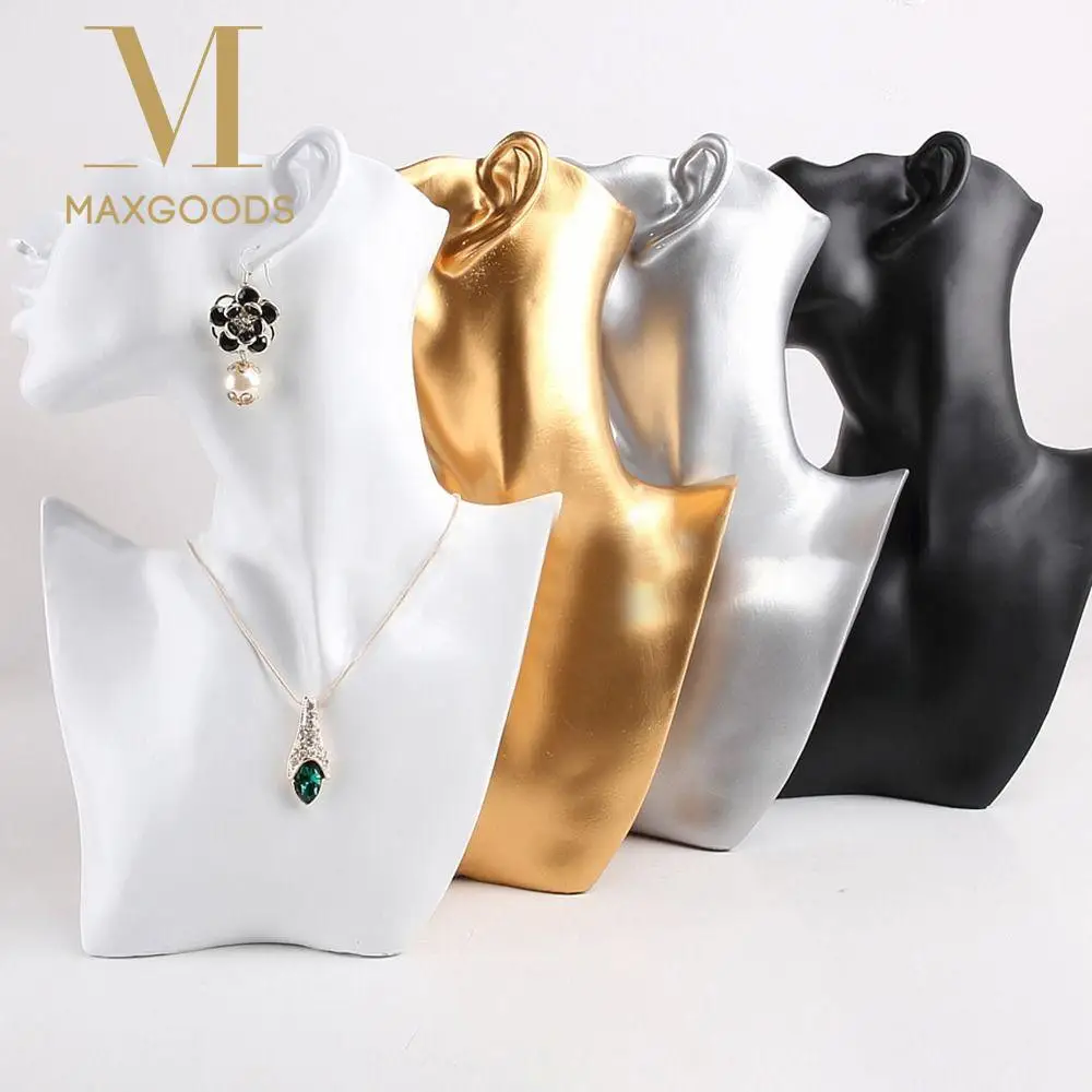 

Resin Mannequin Jewelry Display Stand Side Face Mannequin Unique Necklace Bracelets Earrings Holder Head Bust Portrait