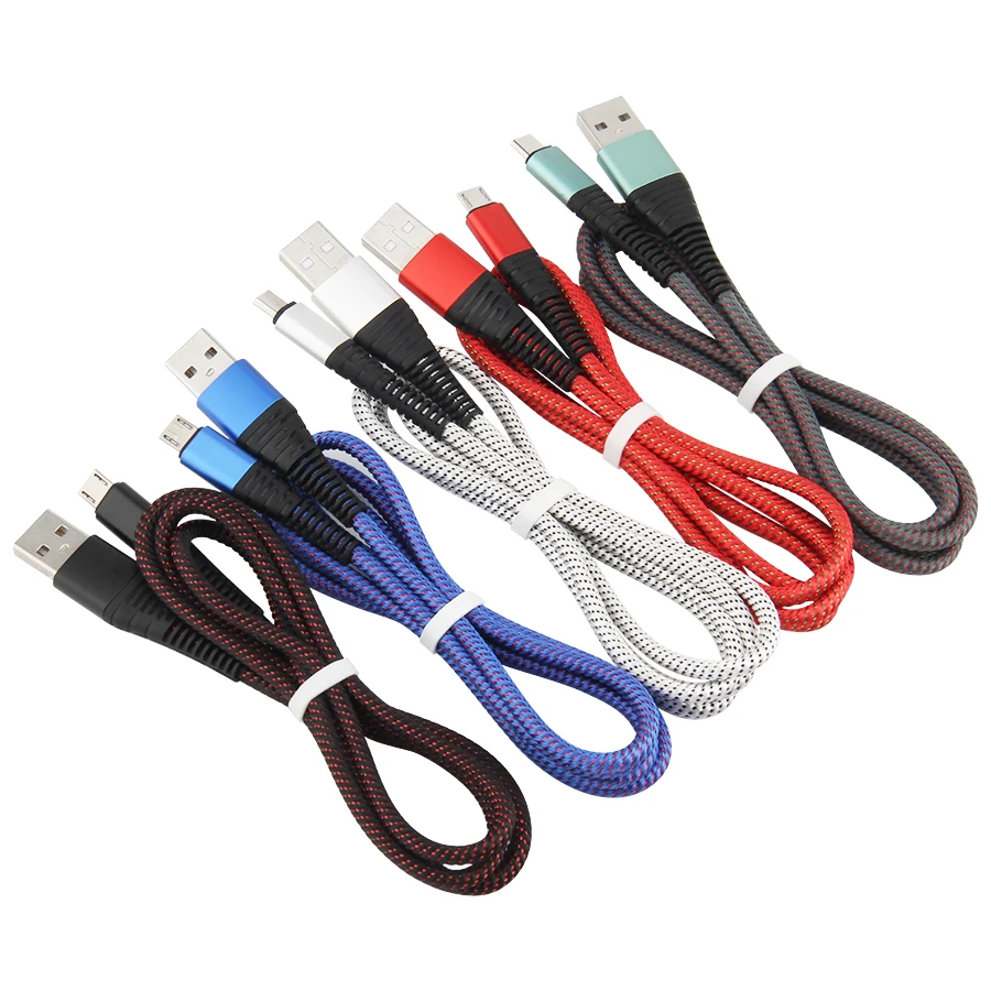 100pcs1m Spiral Cable for iPhone XS X XR 12 13 Xiaomi Samsung Android Micro Type C Fast Charge USB Data Cord Mobile Phone Cables