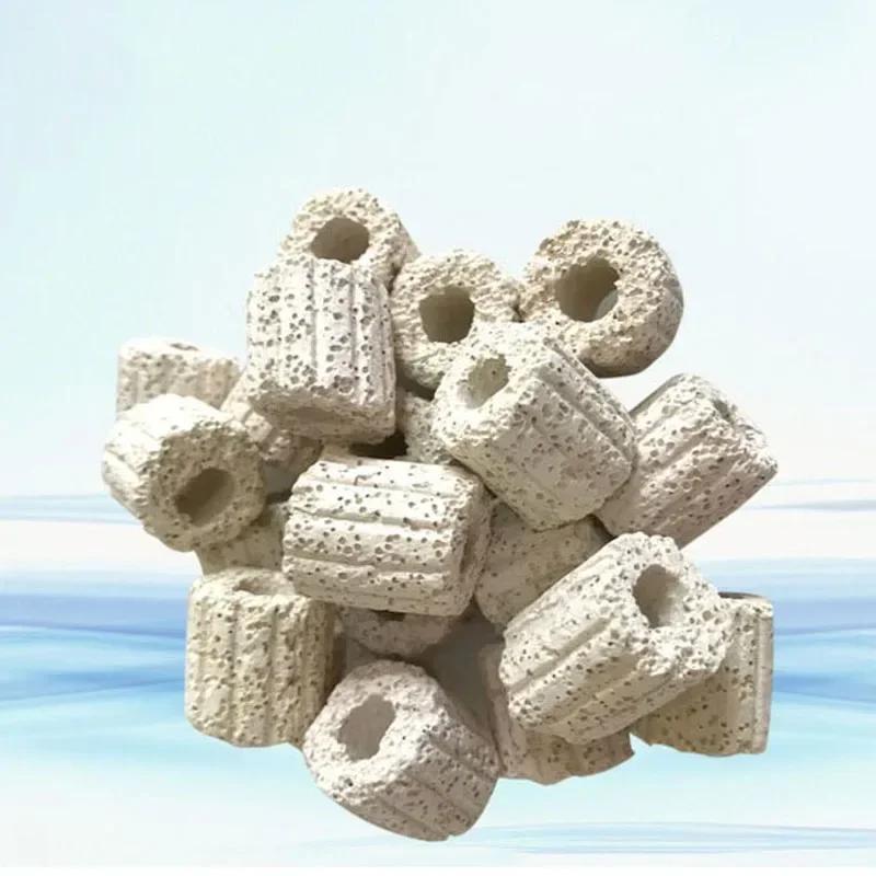 

100g 25pcs Aquarium Filter Natural Minerals Ring for Aquarium Filtration Biological Ring Baterial House Fish Tank Filter Media