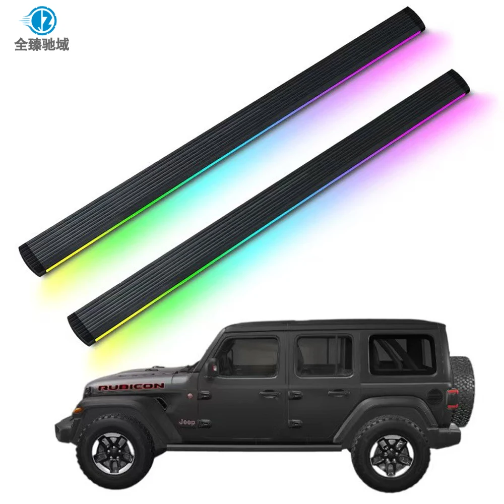 For Wrangler Sahara/Rubicon/Gladiator/JT/JK/JL Electric Side Steps Non-slip Design High-power Motor 6 Support Brackets IP67