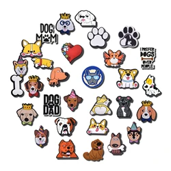 1 stücke Cartoon Hund für Schuhe Schuhe Charms Dekorationen Personal Cavoodle Bling Malteser Rasse Bündel Wurst Knochen schwarz Pudel Packs