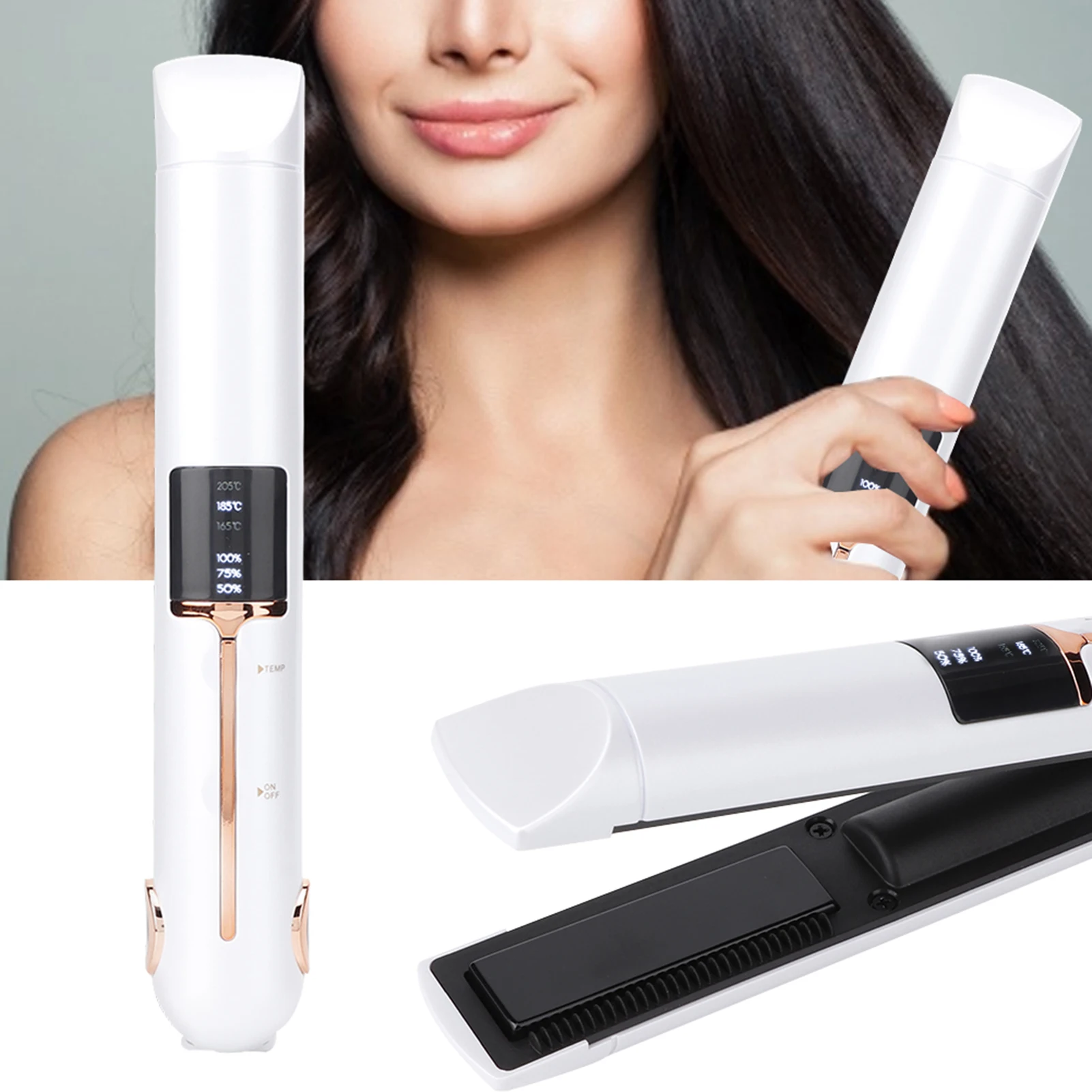 

Hair Straightener Professional USB Charging Mini Electric Hair Straightener Curler Cordless Hair Styling Tools