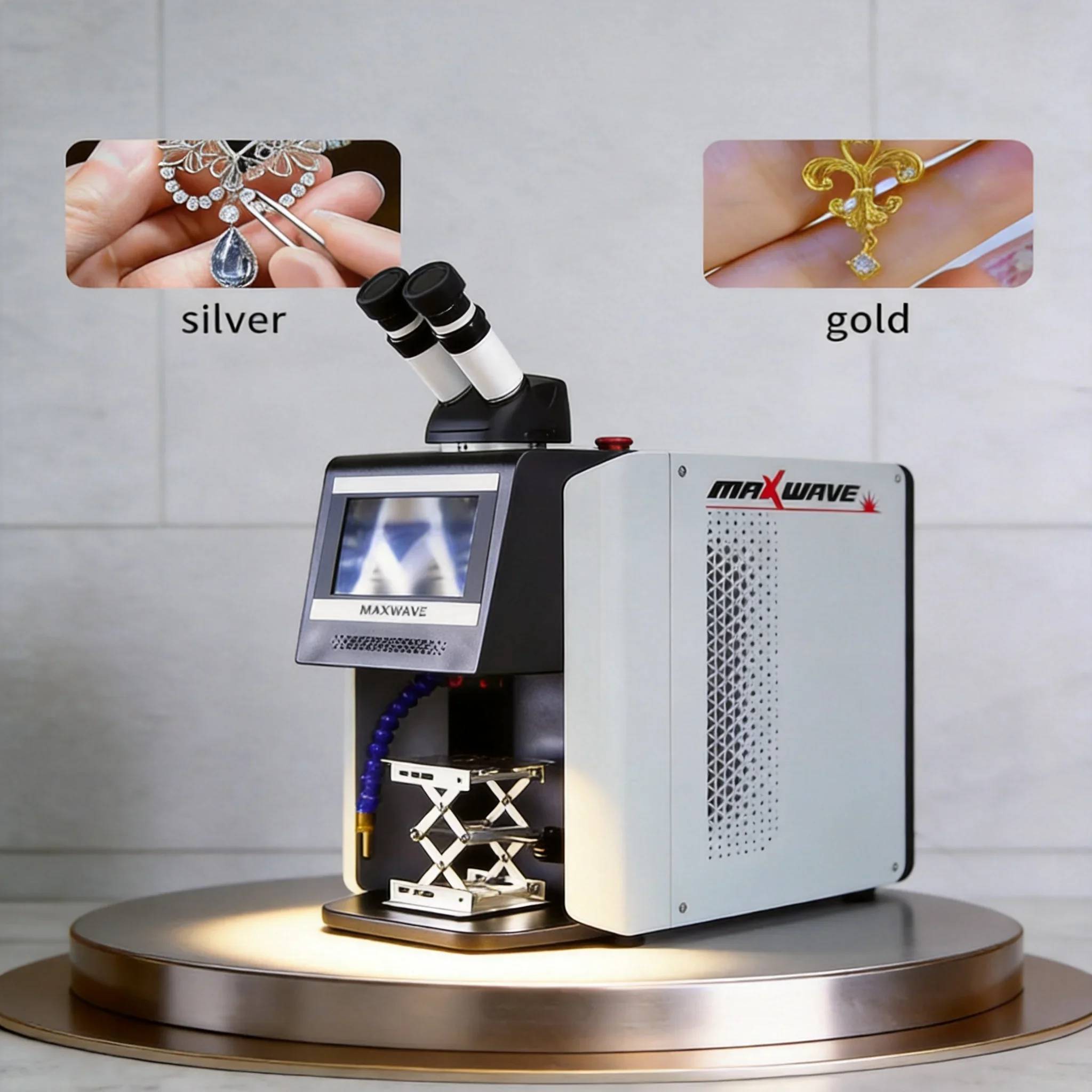 Professional QCW Pulsed Jewelry Laser Spot Welder Equipment, Desktop High‑Speed Micro Welding Device for Gold Silver Platinum Je