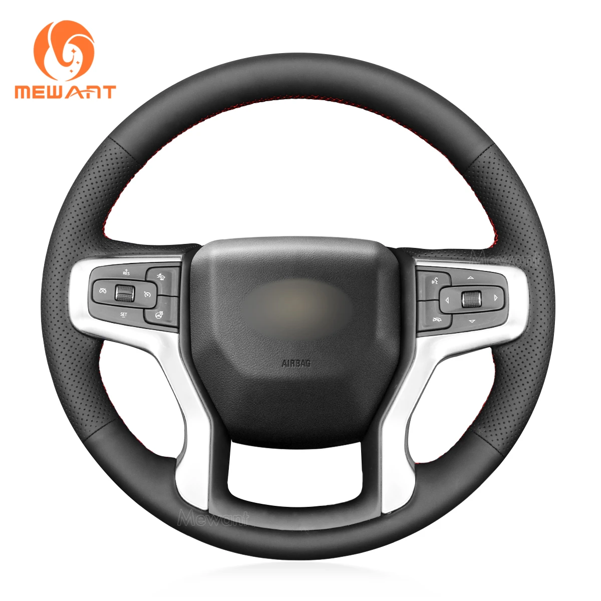 MEWANT Black Artificial Leather Car Steering Wheel Cover for Chevrolet Blazer Silverado Suburban Tahoe Holden Acadia 2019-2022