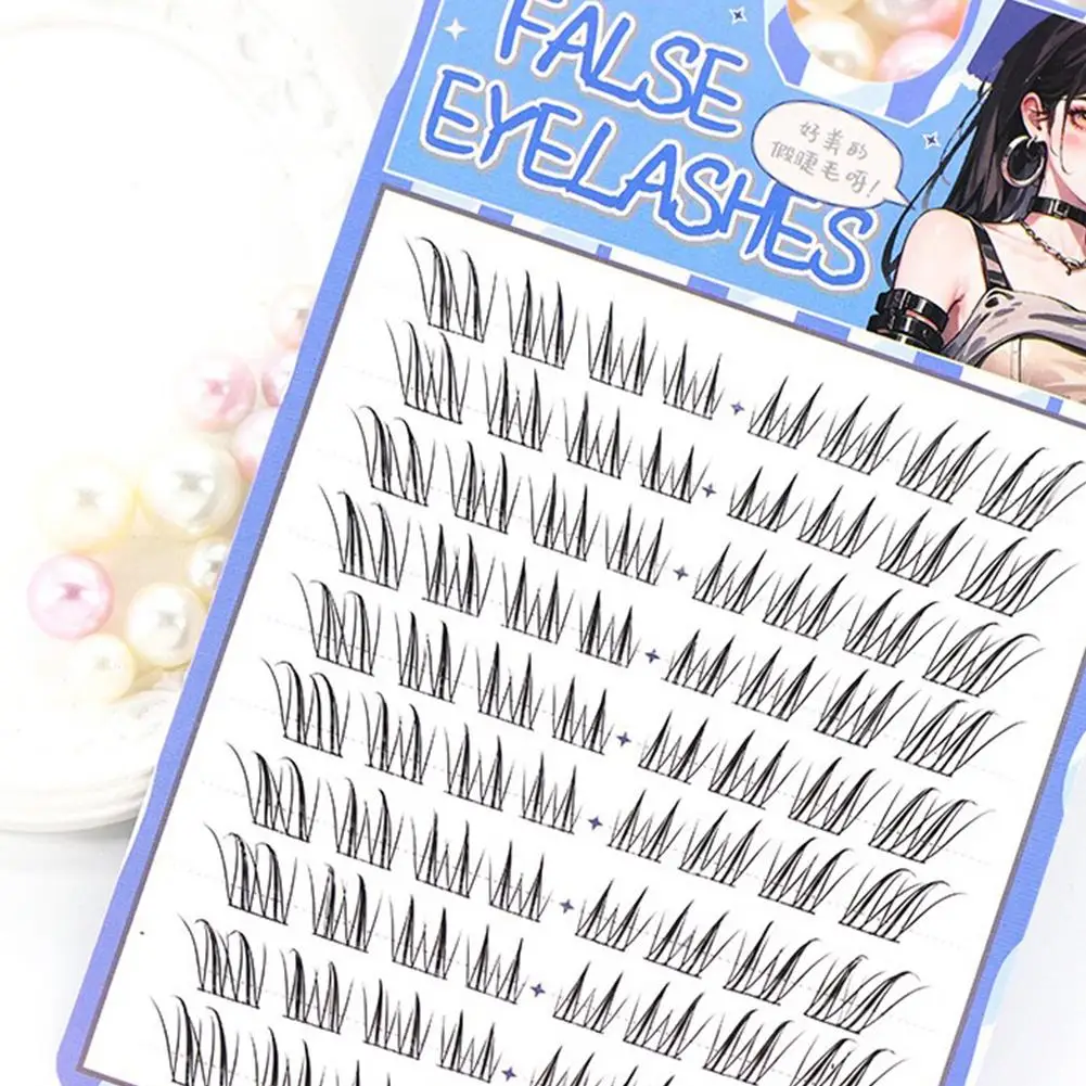 1set Natürliche Simulation Fuchs Gesicht Jade Einzelne Cluster Segmentierte Gefälschte Wimpern Schräge Fliegende Comic Stil Künstliche Mascara