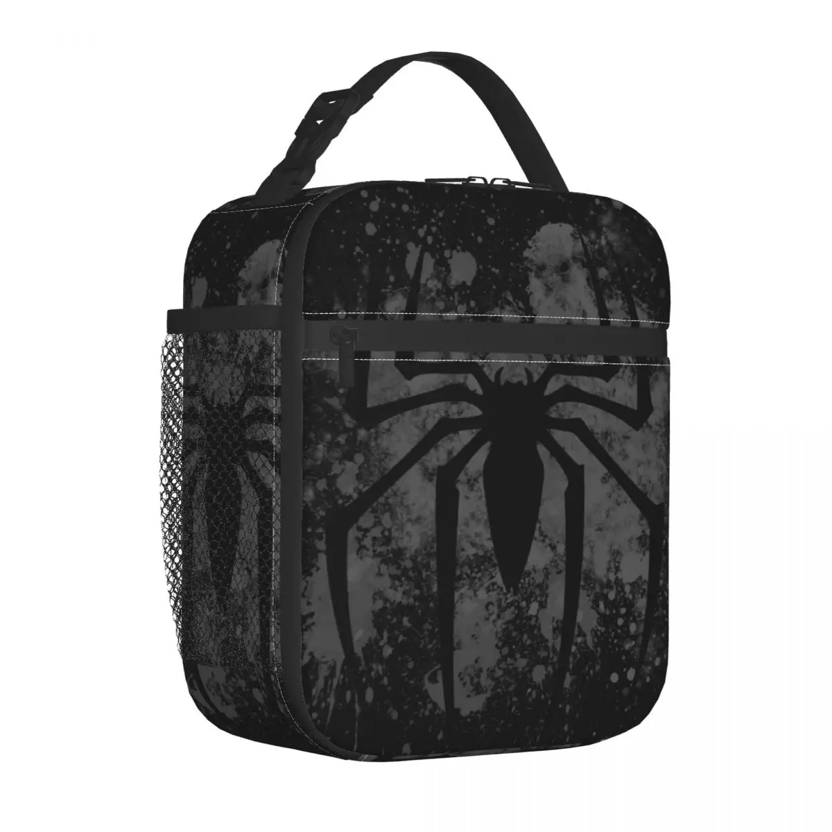 Custom Spider Man Spider Logo Insulated Lunch Bag Women Cooler Thermal Food Lunch Box Kids School Children Portable Tote Bags