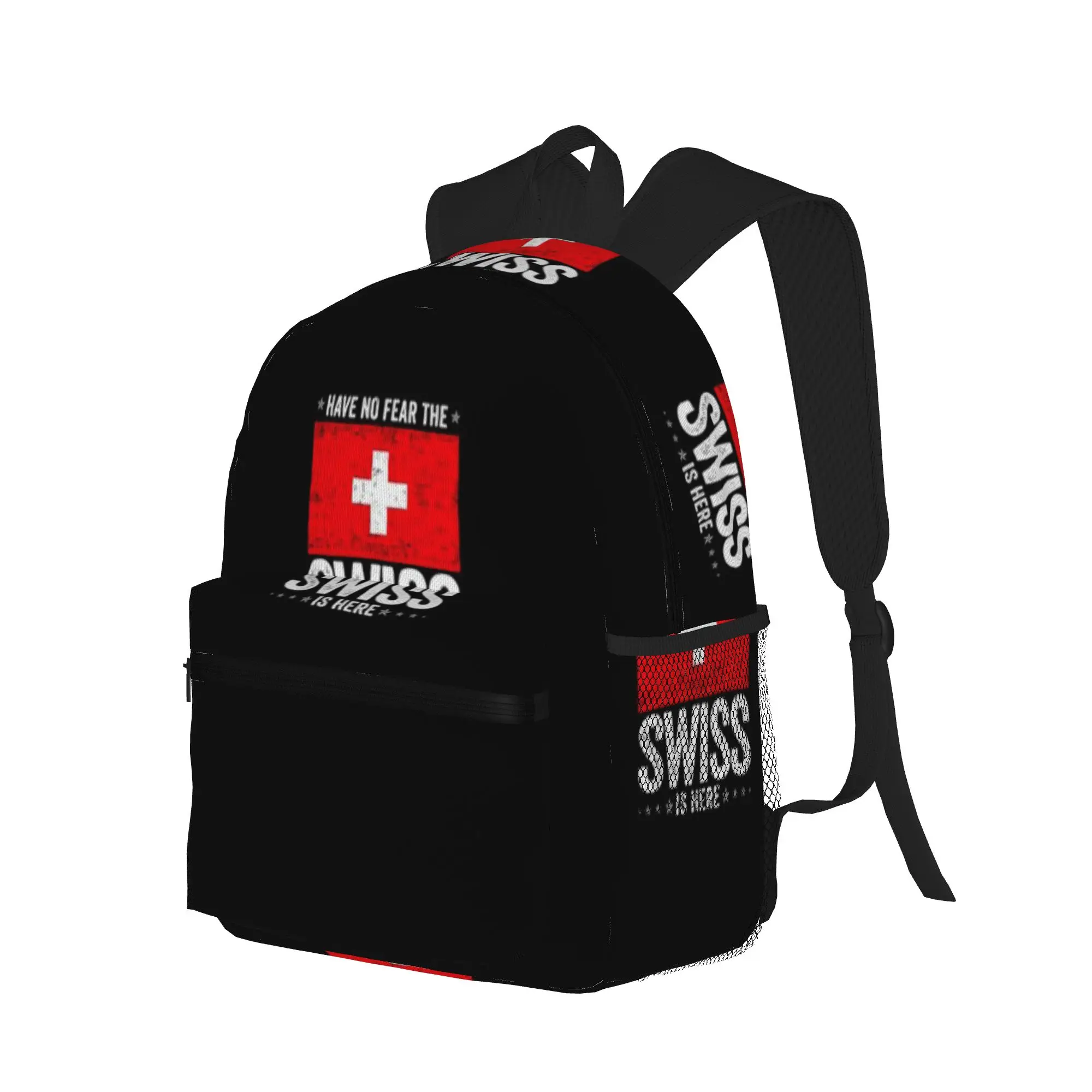 Have No Fear The Swiss Is Here Switzerland Flag Design  Casual Backpack for Students and Adults Backpack women