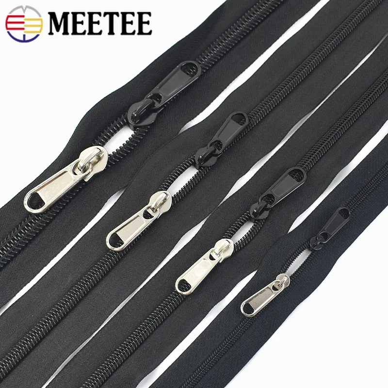 10M 3#5#8#10# Nylon Zippers with Slider Sewing Clothes Plastic Coil Zipper By The Meter Bag Zip Puller Repair Closures Accessory