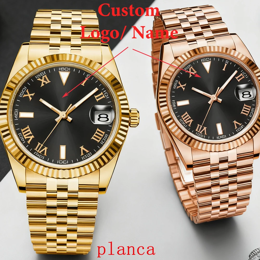 36/39mm Gold/rose gold Men's Clock Automatic Relogio Masculino NH35 Mechanical Sapphire Luminous Watch