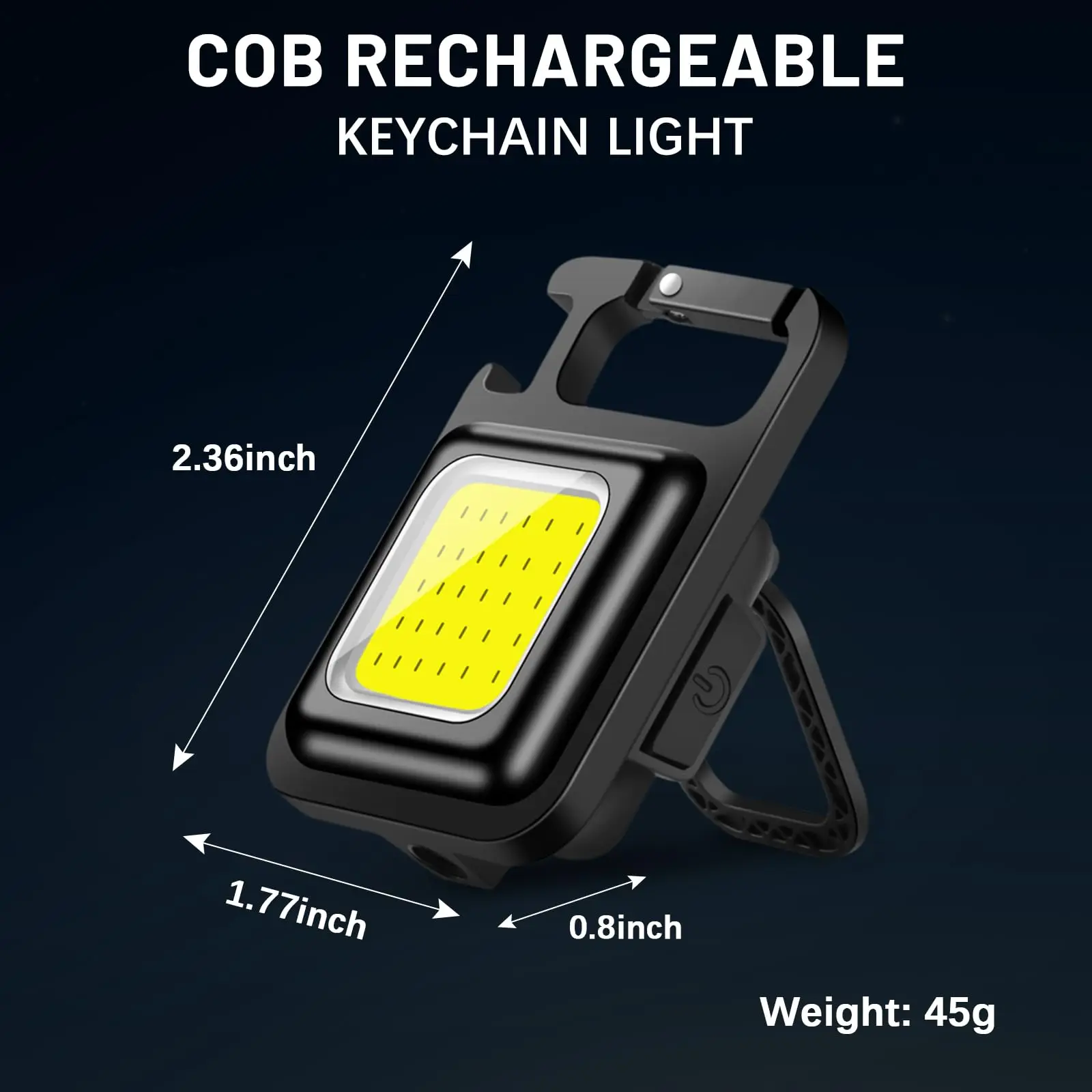 COB Keychain Flashlight 4 Modes Magnetic Base & Bottle Opener Emergency Light for Camping Fishing Walking Portable Work Light