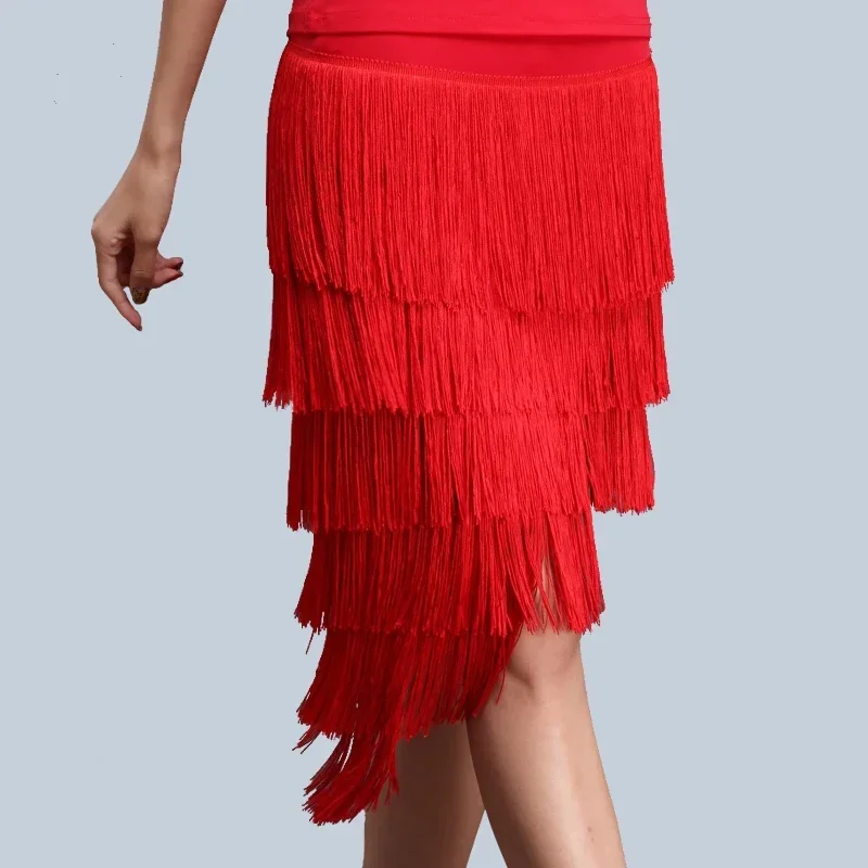 

NEW Latin dance dress beveled frills skirt tassel plus size S-3XL skirts Ballroom women sexy rumba samba performance costume
