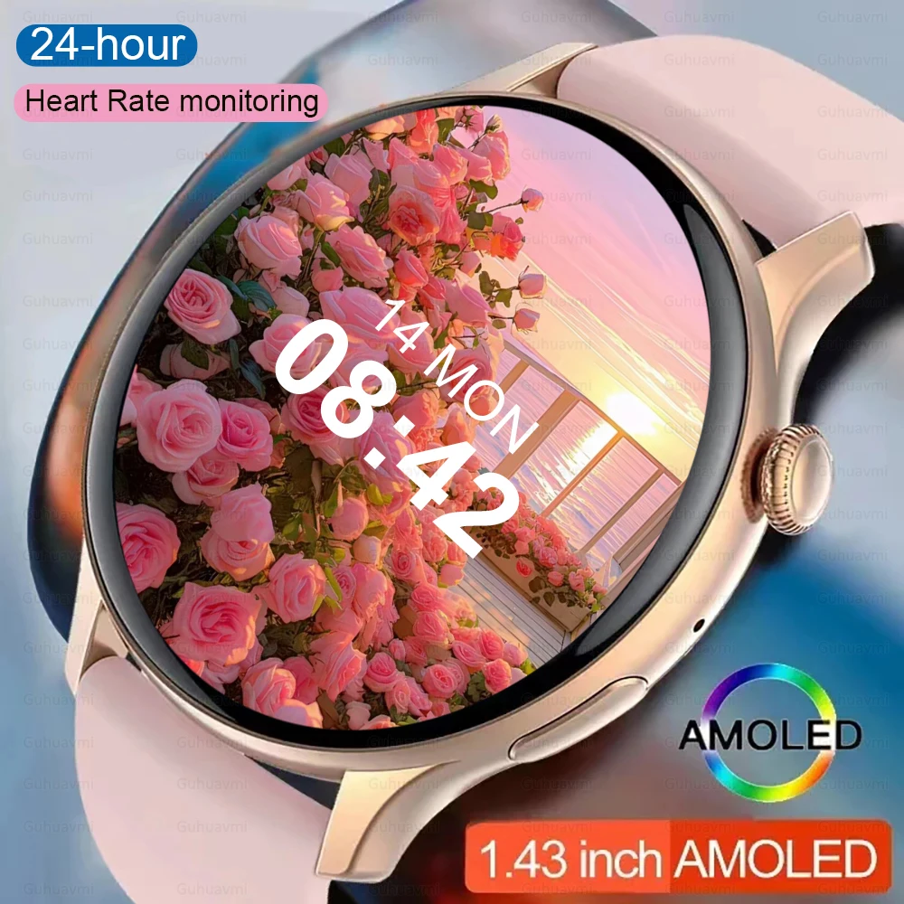 

AMOLED Smart Watch Women Always on Display Clock Bluetooth Call Voice Control IP68 Waterproof Fitness Bracelet Smartwatch Ladies