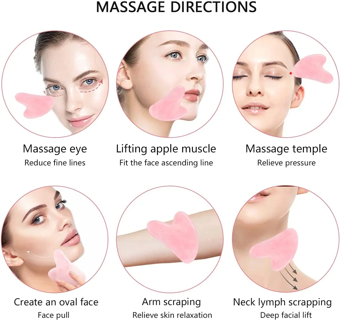 천연 괄사판 얼굴 미용 괄사 마사지 도구 피부 탄력 관리 얼굴 괄사 스파 테라피 얼굴 목 등 전신용