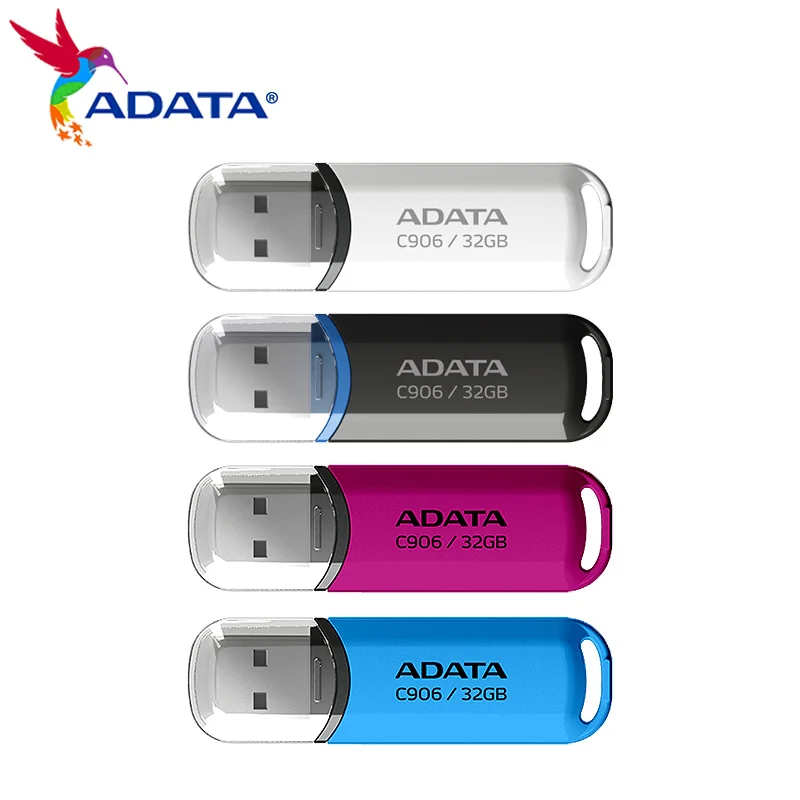 

Original ADATA USB Pen Drive C906 32GB 64GB Black White Pink Blue Cle USB 2.0 Disk Mini U Stick PenDrive for Desktop Laptop