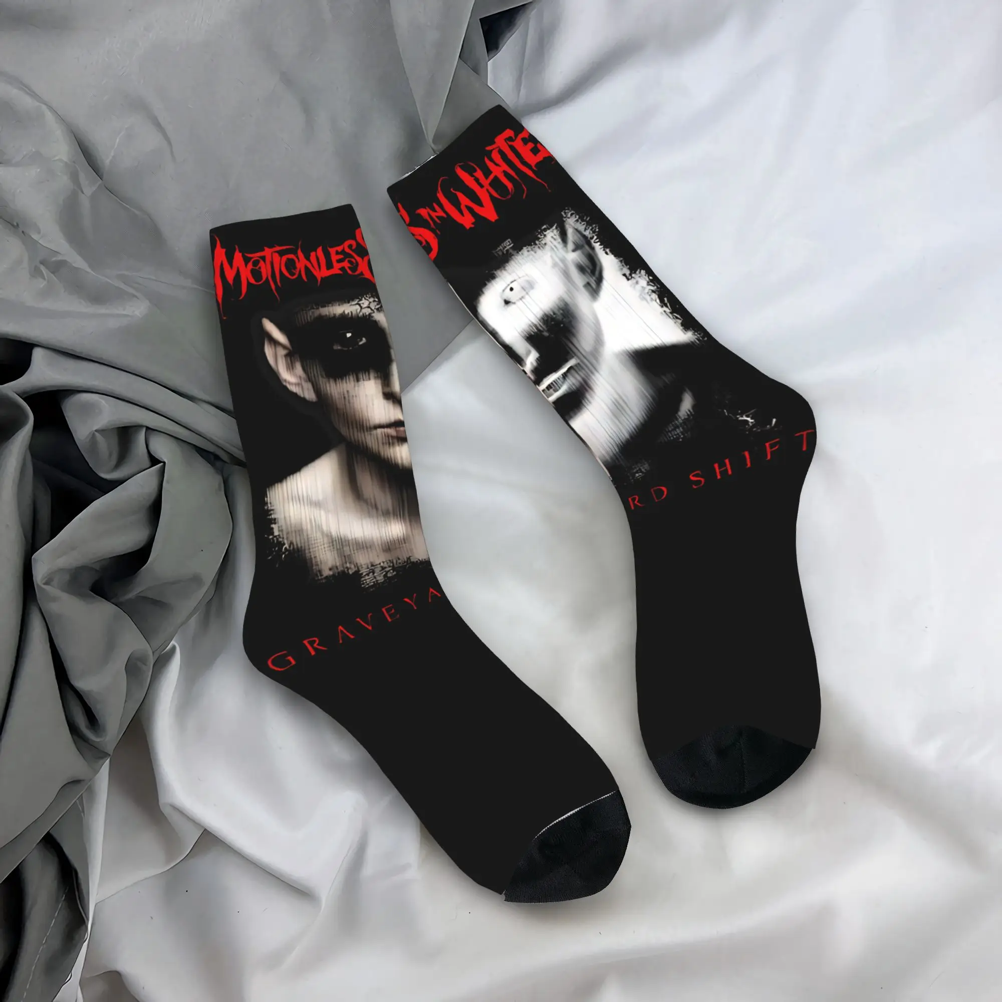 

Забавные носки с рисунком Motionless In White Stockings, зимние противоскользящие носки, унисекс, мужские теплые мягкие носки для бега