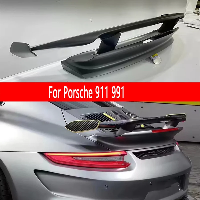 

For Porsche 911 991 carbon fiber Tail fins Rear Trunk Spoiler Guide Wing Rear Wing diverter Modified upgraded body kit