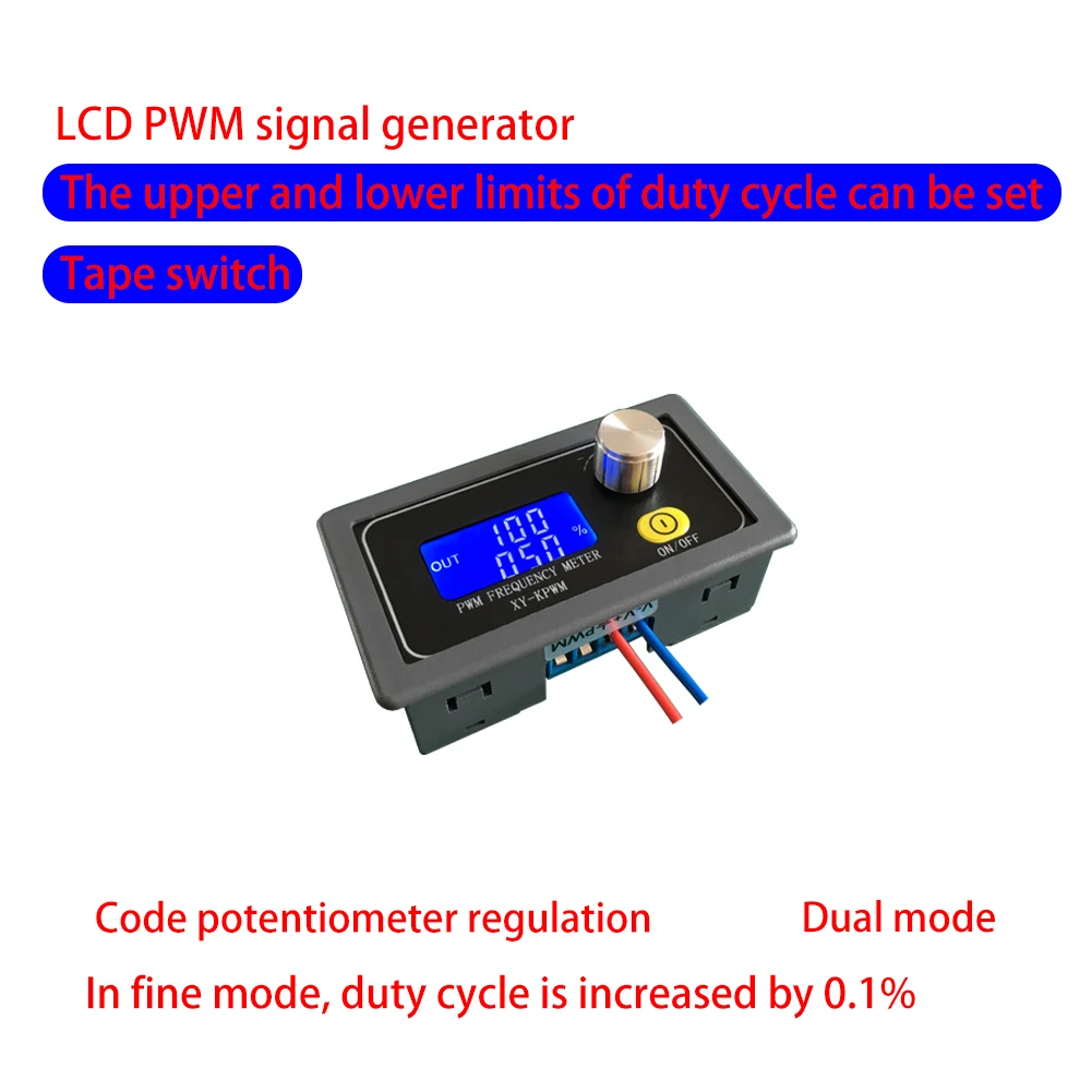 XY-KPWM Signal Generator PWM Frequency Meter DC 3.3V-30V 5-30mA 1Hz-150kHz Adjustable Pulse Duty Cycle LCD Display