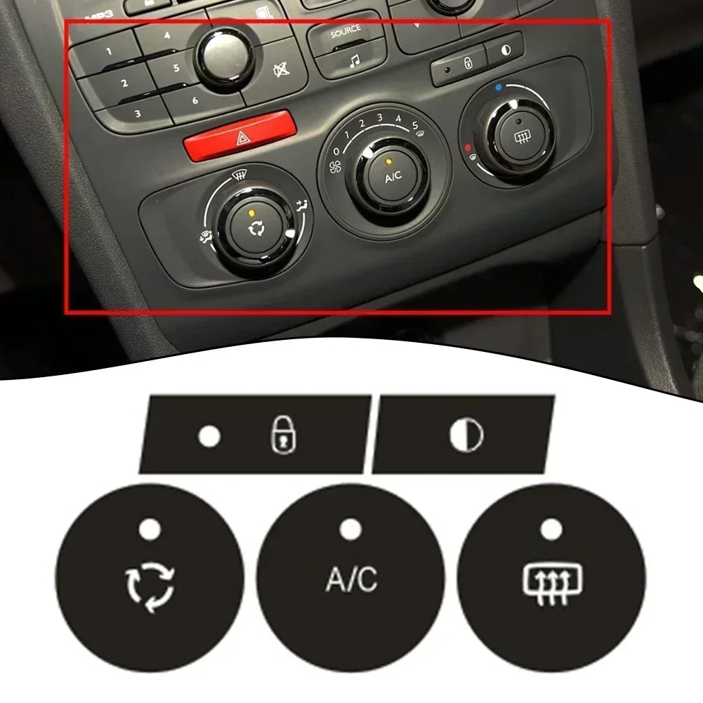 

AC Control Button Worn Repair Kit Decals Stickers for C4 2014 2018 Black Overlay White Characters Secure Attachment