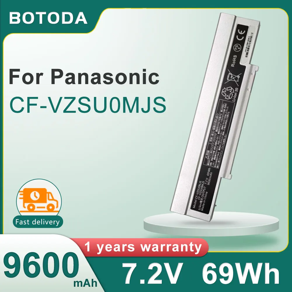 

BOTODA CF-VZSU0MJS Laptop Battery CF-VZSU0NJS For Panasonic CF-SZ5 CF-SZ6 CF-SZ5HDKRR CF-SZ5P195S CF-SZ6SFUVS 7.2V/69Wh-9600mAh