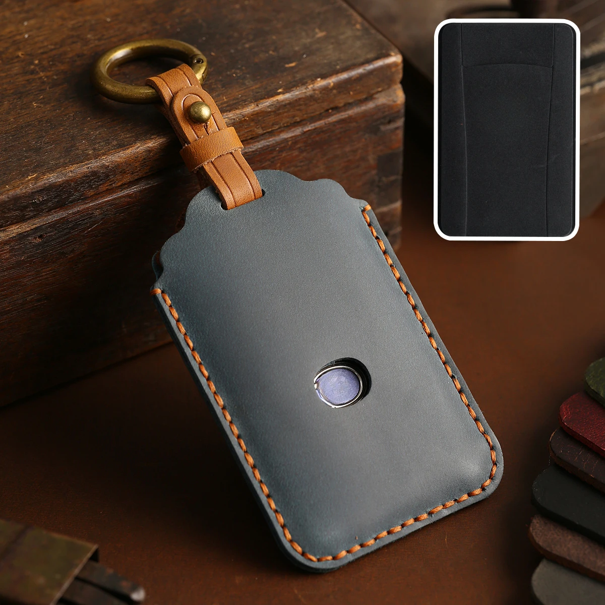 Leather Car Card Ke… - image