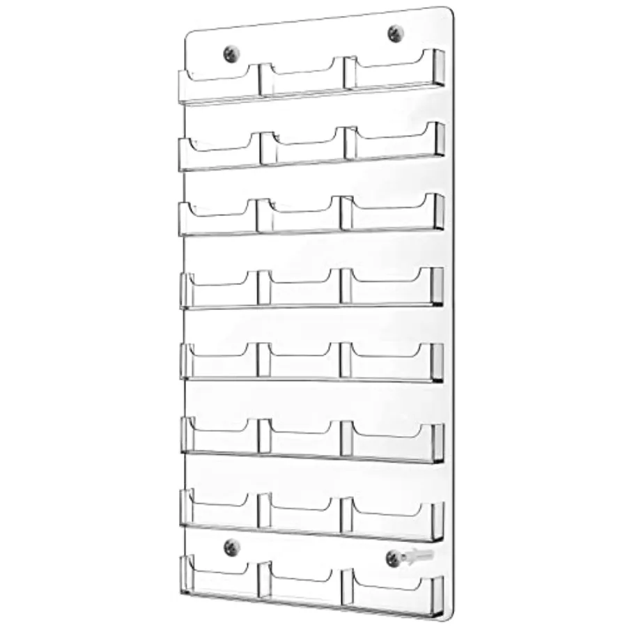 

Настенный держатель для визиток на 24 кармана, прозрачная акриловая подставка-органайзер для визиток