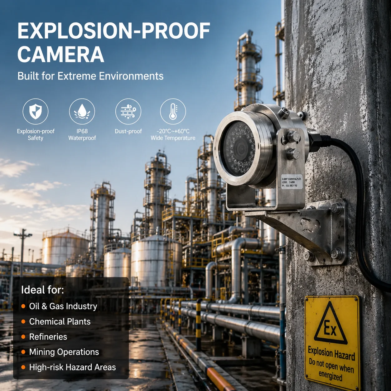 Securexpert 2MP IP Camera Explosion Proof IP68 Waterproof POE Surveillance Security CCTV System
