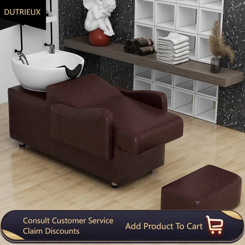 Comfortable High End Washing Chair Head Rest Basin Luxury Washing Chair Spa Equipment Muebles Para Salon De Belleza Furniture