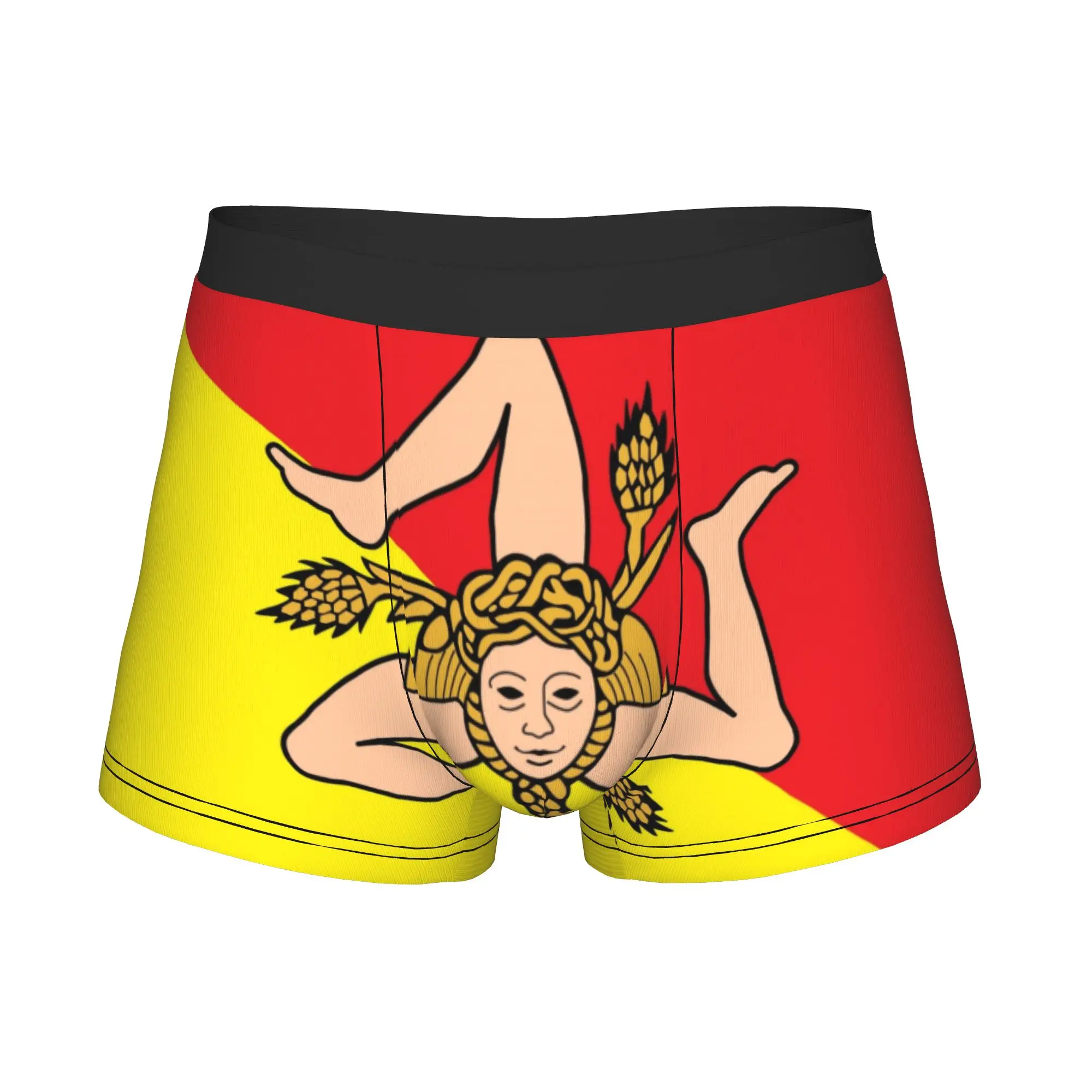 Italian Island Sicily Flag Boxers Shorts Mens Sicilian Bandiera Briefs Underwear Fashion Underpants