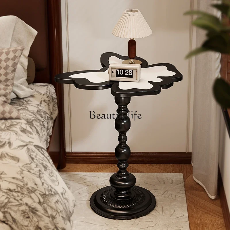 

FG17French creative butterfly bedside table alternative bedroom storage table black antique art