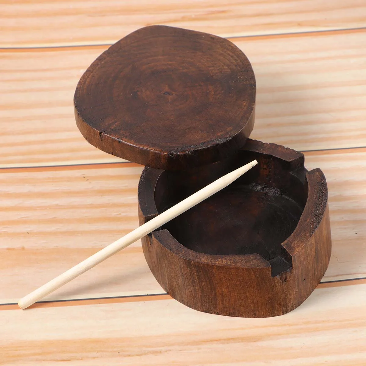 

Solid Wood Ashtray Dark Vintage Ashtrays Fancy Small Decoration Cigarette Creative Ornament High Quality