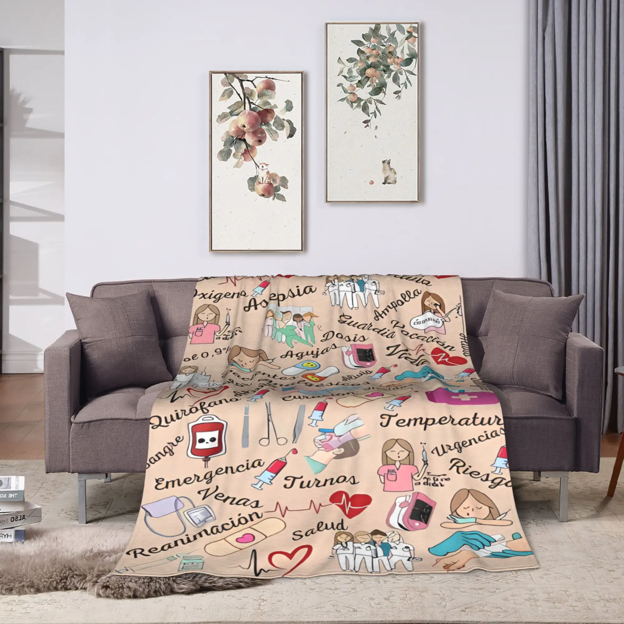 Custom Enfermera En Apuros Doctor Nurse Medicine Soft Warm Blanket Plush Bedding Throws Living Room Flannel Bedspread Bed Cover