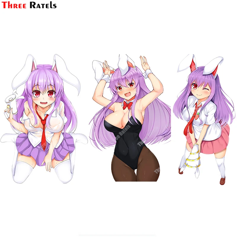 Three Ratels A750 Reisen Udongein Inaba Touhou Cute Cartoon Role For Motorcycle Helmet Kid's Toy Decoration Sticker Decals