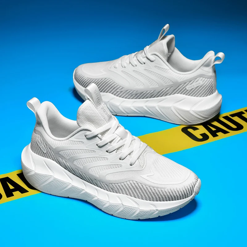 

Men's lightt breathable cushioning casual sports shoes Four seasons soft-sole outdoor running shoes thick-sole students sneakers