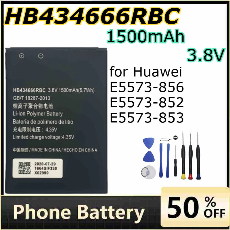 

1500mAh 3.8V HB434666RBC for Huawei E5573-856 E5573-852 E5573-853 Routers Large Capacity Lithium Battery