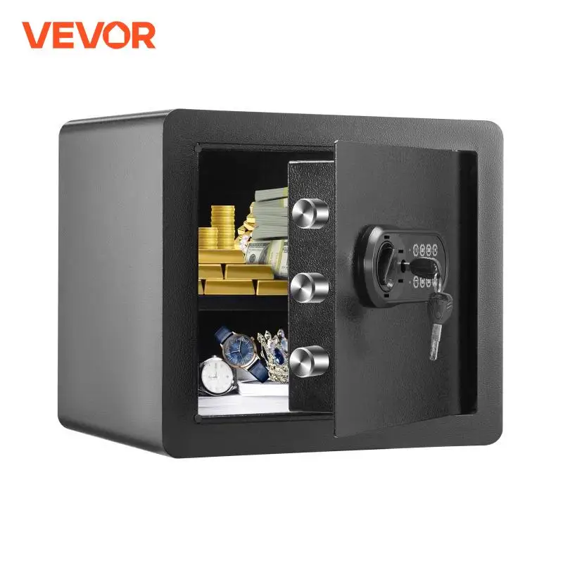 VEVOR 1.2/0.5 Cubbic Fit Electronic Safe Deposit Safe Box W/ Digital Access & Override Keys for Store Money Gun Jewelry Document