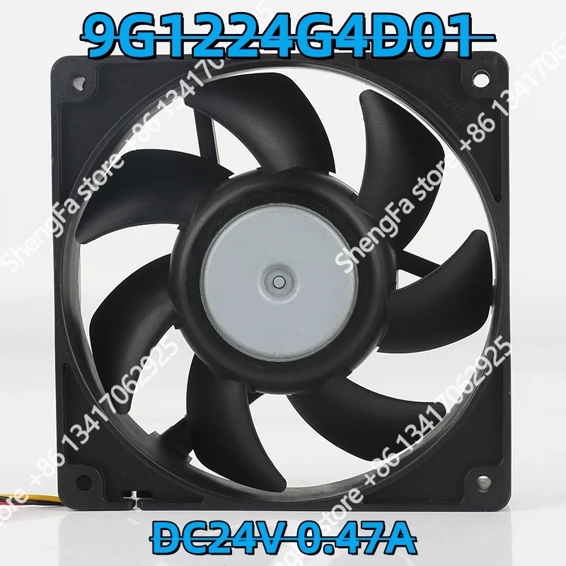CoolingfanSanyo 5V 12V 48V DC24V 0.47A 12025 12CM 120X120X25MM inverter Axial flow Dual ball mounting machine 9G1224G4D01