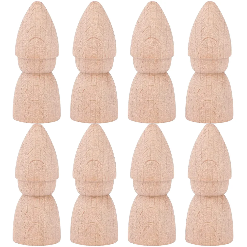 

8pcs Unpainted Wooden Peg Diy Blank Kids Art Crafts Sand Table Micro Landscape Decorative Parent-Child Activities Hand