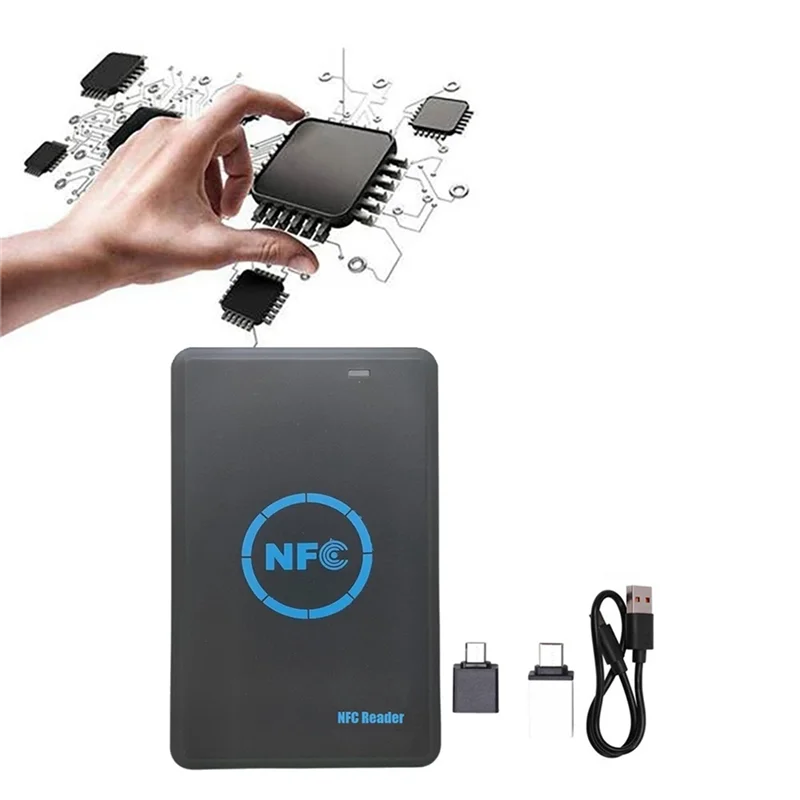 -A89Z 2Xuid Keychain NFC Reader Copier+ RFID Smart Chip Duplicator 5 Frequency HID 125K/IC/ID 13.56M 125K Token Writer Clone