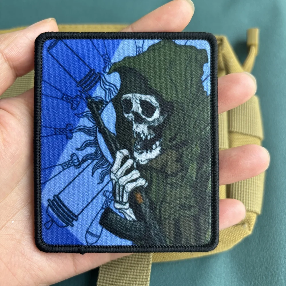 

Mine Service Skull Printed Tactical Patch Hook&Loop Armband Military Morale Badge Decorative Backpack Stickers