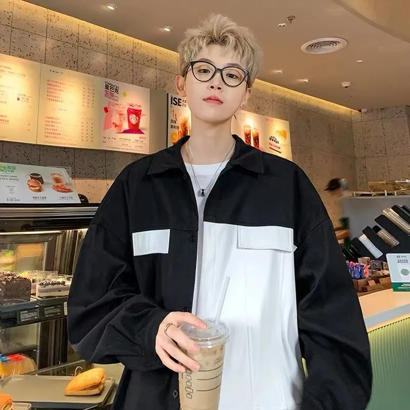 

Мужская рубашка больших размеров с длинным рукавом, осенне-зимняя, 250 Pou, модный крутой дизайн, повседневная, из полиэстера, свободного кроя