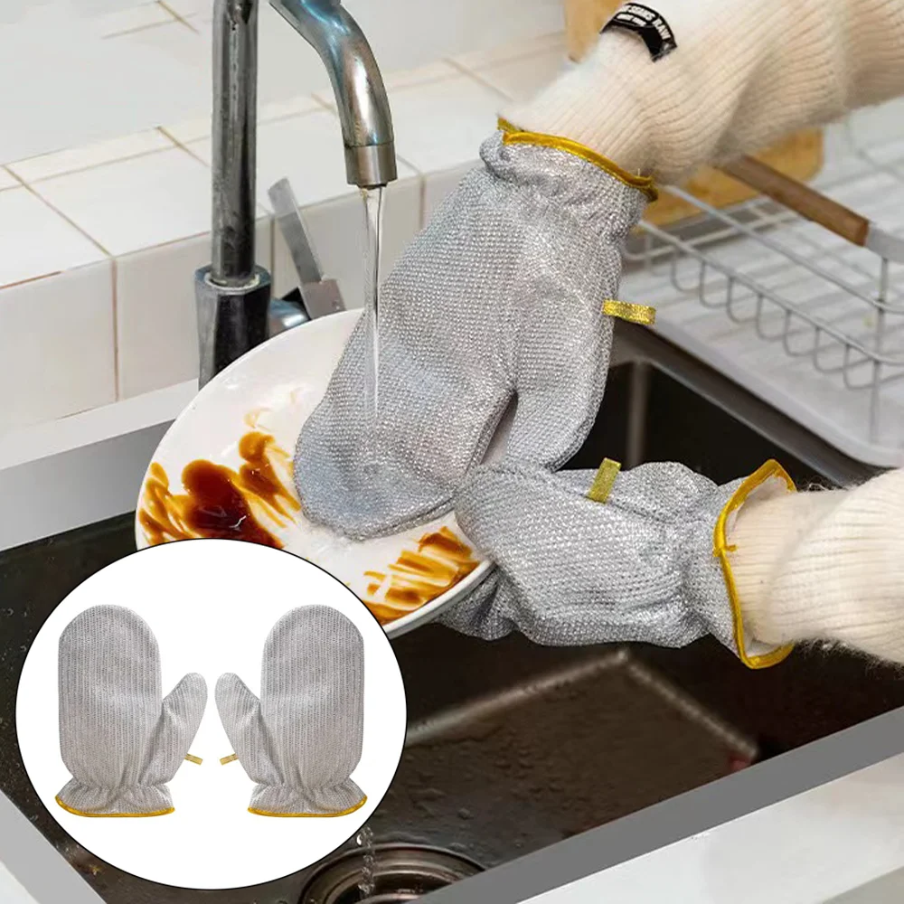 Wire Dishwashing Glove Waterproof oil-resistance Dish gloves household cleaning Tool Glove Kitchen Dishcloth Cleaning Cloths