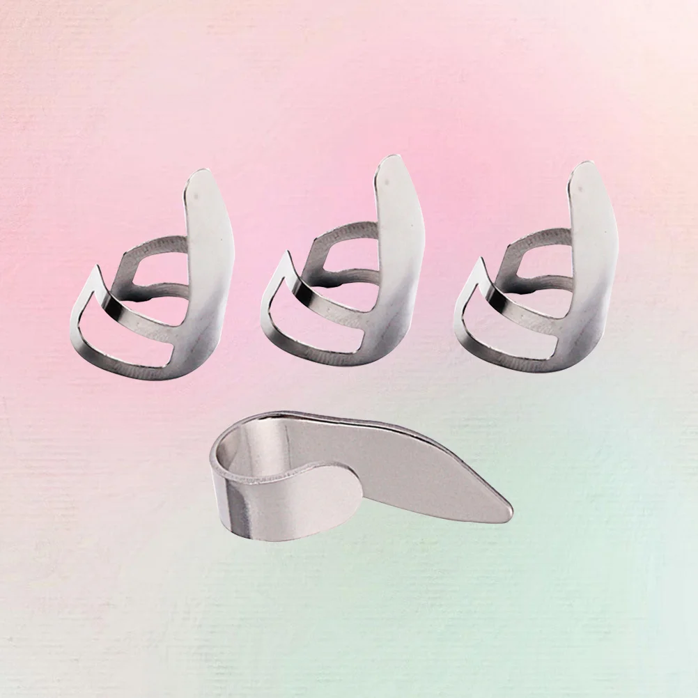 

4Pcs Ultra Thin Lightweight Thumb Finger Picks Stainless Steel Durable for Guitar Bass Playing Professional Collection Golden