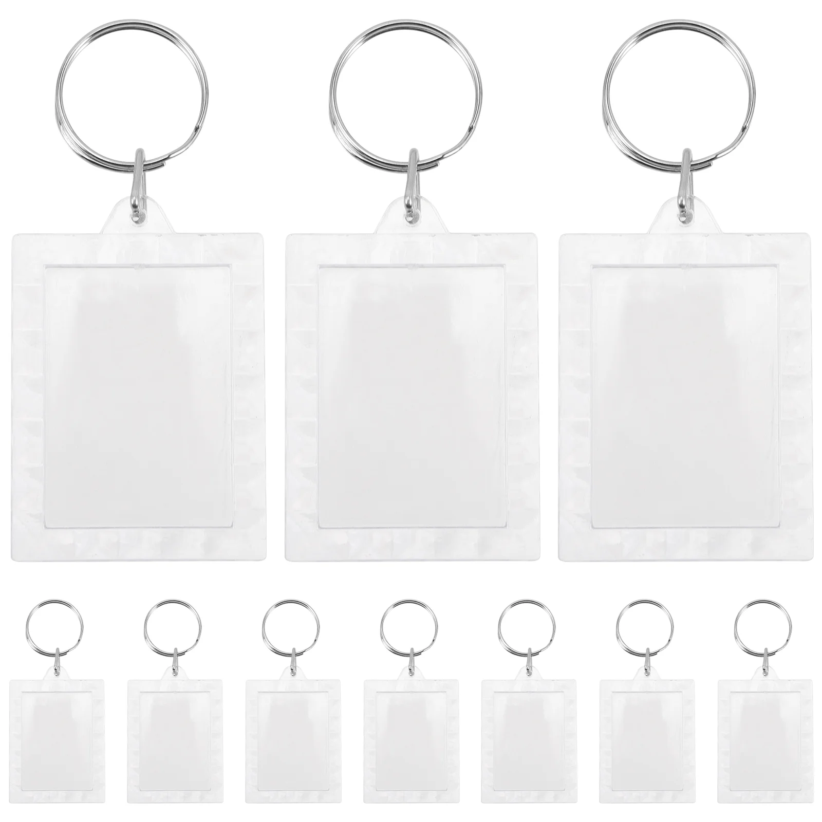 

10Pcs Clear Acrylic Blank Photo Picture Frame Key Chain Key Ring Fashion Accessory picture keychain photo keychain