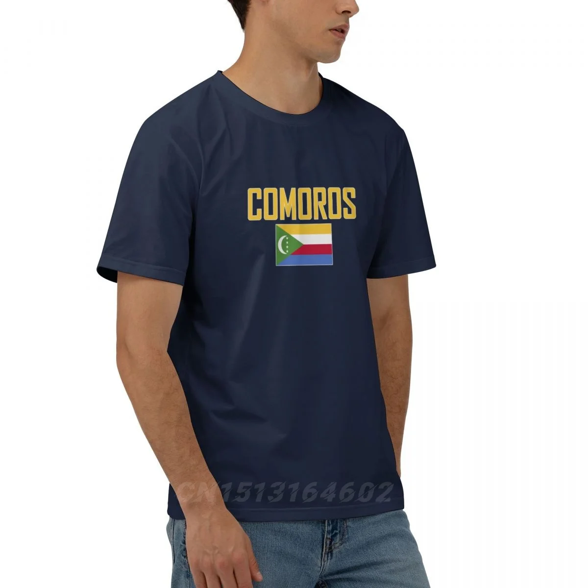 100% Cotton COMOROS Flag With Letter Design Short Sleeve T shirts Men Women Unisex Clothing T-Shirt Tops Tees 5XL