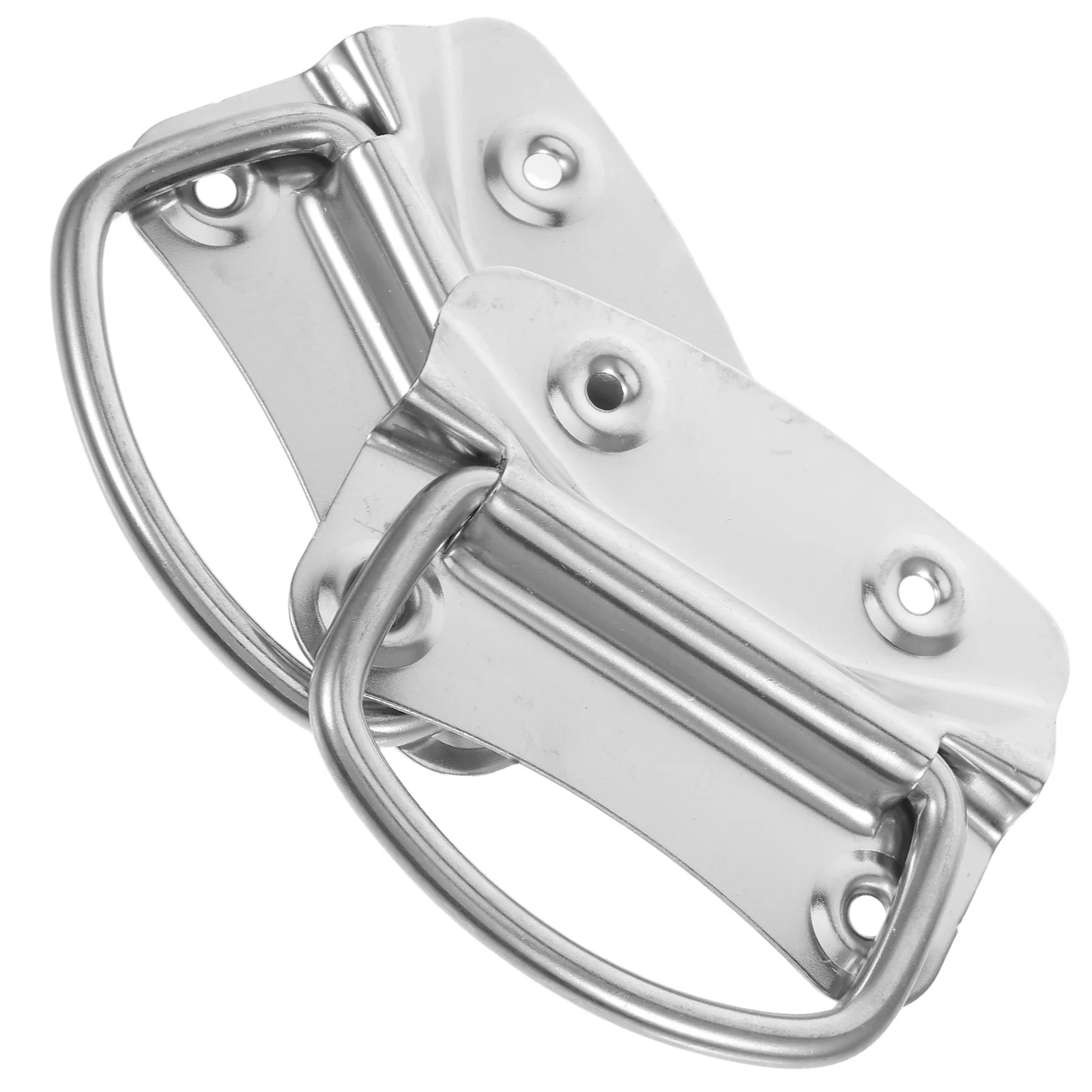 

2 Pcs Stainless Steel Heavy Duty Cabinet Pull Handles for Drawers Tool Boxes Barn Door Silver Foldable Storage Hardware