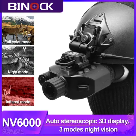 BINOCK 열화상 스코프, 휴대용 디지털 적외선 야간 투시경, 사냥용 쌍안경, NV6000 헬멧