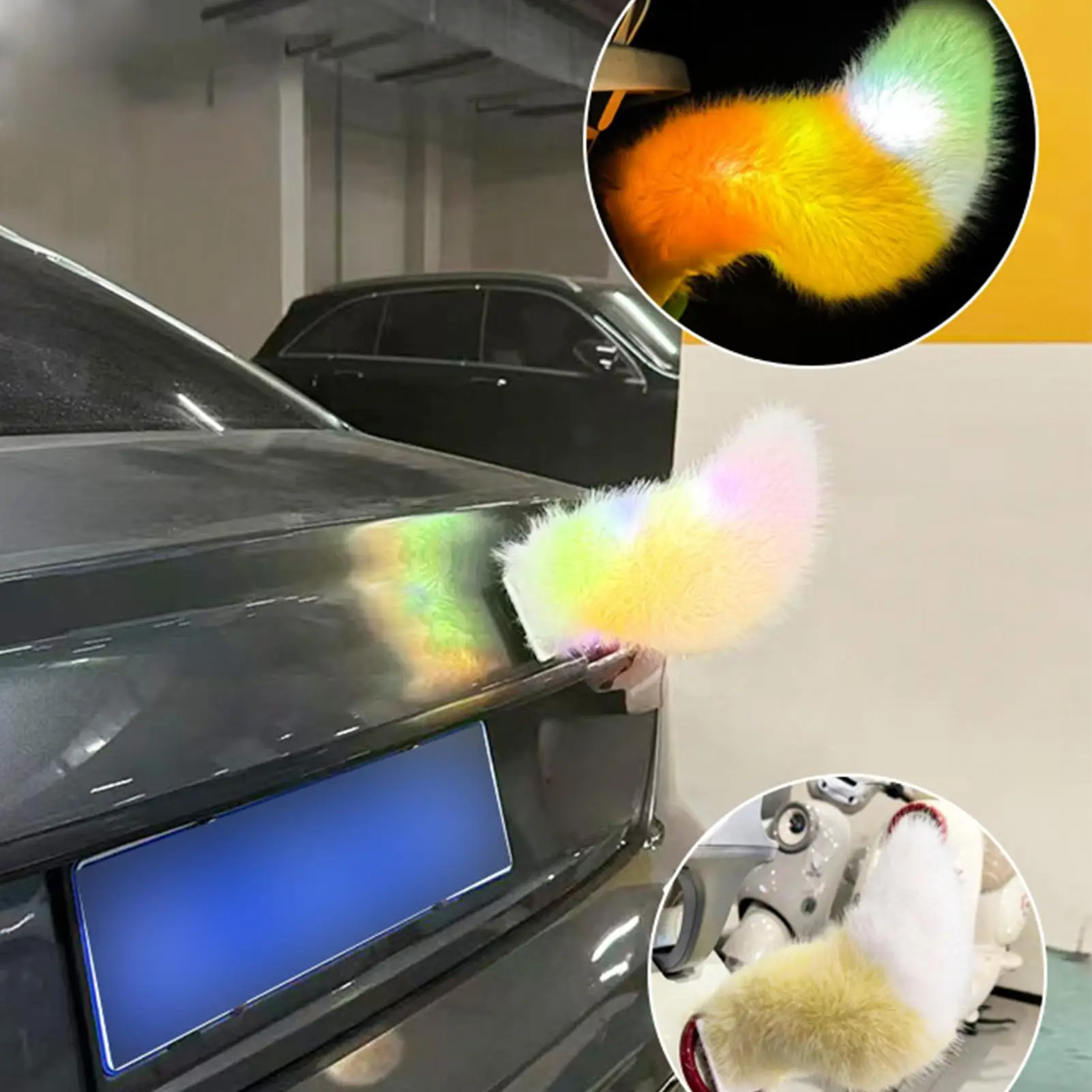 Wagging Tail For Car Voice And Remote Control Rechargeable Plush Light Moving Tail For DIY Decoration Truck Vehicle SUV Bumper