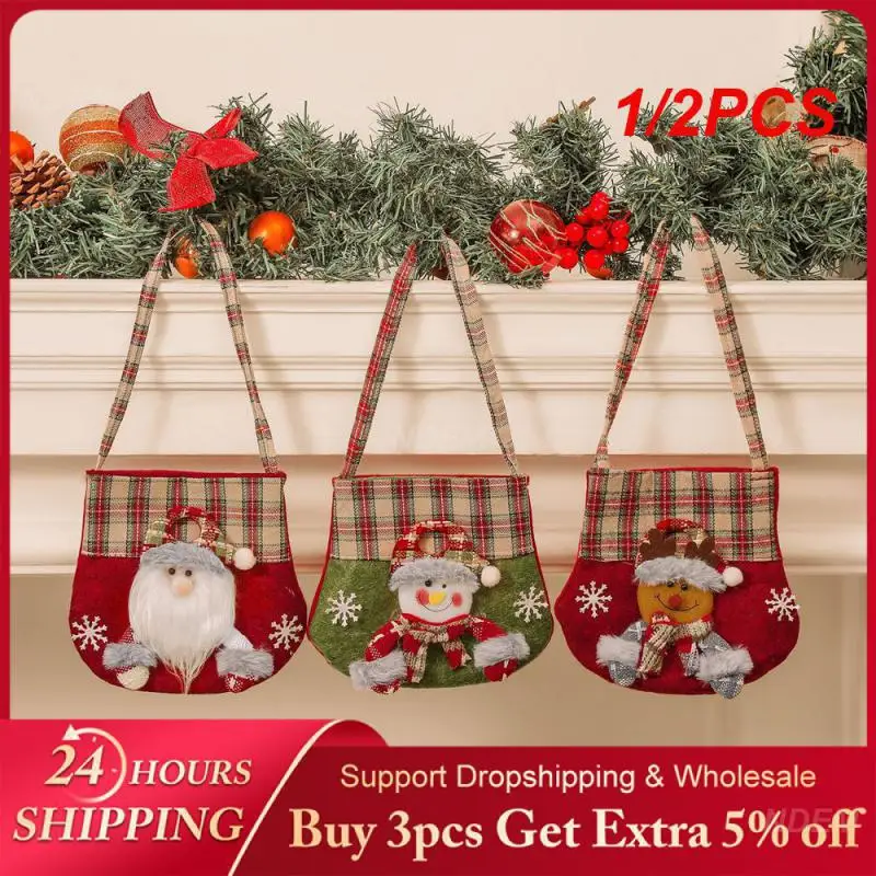 1/2PCS Handbag Easy To Carry Rich And Colorful Christmas Party Favor Bags Storage Supplies Need Gift Bag Unique Design Christmas